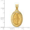 14k Yellow Gold Polished and Satin Miraculous Medal Pendant XR1277