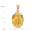 14k Yellow Gold Polished and Satin Miraculous Medal Pendant XR1406