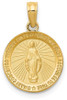 14k Yellow Gold Miraculous Medal Pendant M1436
