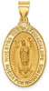 14k Yellow Gold Polished & Satin Hollow Spanish Lady Of Guadalupe Medal Pendant