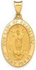 14k Yellow Gold Polished and Satin Our Lady Of Guadalupe Medal Pendant XR1251