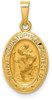 14k Yellow Gold Polished and Satin St. Christopher Medal Pendant XR1304