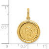 14k Yellow Gold Polished and Satin St Christopher Medal Pendant
