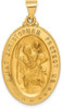 14k Yellow Gold Saint Christopher Medal Pendant REL139