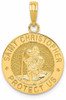 14k Yellow Gold Saint Christopher Medal Pendant K5079