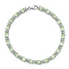 7" Sterling Silver Rhodium-plated Green Quartz & White Topaz Bracelet