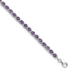 7" Sterling Silver Rhodium-plated Amethyst and Diamond Bracelet