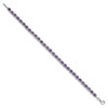 7" Sterling Silver Rhodium-plated Amethyst and Diamond Bracelet