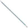 7" Sterling Silver Rhodium-plated Blue Topaz and Diamond Bracelet