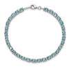 7" Sterling Silver Rhodium-plated Blue Topaz and Diamond Bracelet