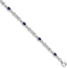 7" Sterling Silver Rhodium-plated Sapphire and Diamond Bracelet QX855S