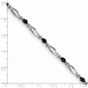 7" Sterling Silver Rhodium-plated Sapphire and Diamond Bracelet QX856S