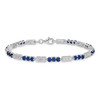 7" Sterling Silver Rhodium-plated Sapphire and Diamond Bracelet QX861S
