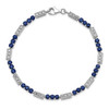 7" Sterling Silver Rhodium-plated Sapphire and Diamond Bracelet QX861S