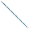 7" Sterling Silver Rhodium-plated Blue Topaz Bracelet QX863BT