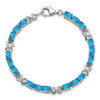 7" Sterling Silver Rhodium-plated Blue Topaz Bracelet QX863BT