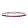 7.5" Sterling Silver Rhodium-plated Oval Ruby Bracelet