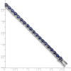 7.5" Sterling Silver Rhodium-plated Oval Blue Sapphire Bracelet