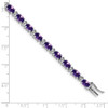 7" 14k White Gold Oval Amethyst and Diamond Bracelet