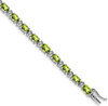 7" 14k White Gold Oval Peridot and Diamond Bracelet