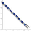 7" 14k White Gold Oval Lab-Created Sapphire and Diamond Bracelet