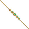 7" 14k Yellow Gold Marquise Emerald Bracelet