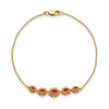 7" 14k Yellow Gold Marquise Ruby Bracelet