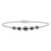 7" 14k White Gold Marquise Sapphire Bracelet
