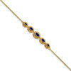 7" 14k Yellow Gold Marquise Sapphire Bracelet