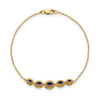 7" 14k Yellow Gold Marquise Sapphire Bracelet