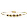 7" 14k Yellow Gold Marquise Sapphire Bracelet