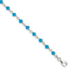 7.5" Sterling Silver Impregnated Turquoise Bead Polished Bracelet