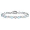 7" Sterling Silver Rhodium-plated Blue Topaz & CZ Bracelet QX151BT