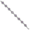 7.5" Sterling Silver Rhodium-plated Amethyst Bracelet