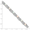 8.5" Sterling Silver Rhodium Plated Lab-Created Opal XOXO Bracelet