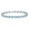 7" Sterling Silver Rhodium-plated Light Swiss Blue Topaz Bracelet