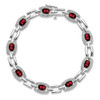 7" Sterling Silver Rhodium-plated Diamond & Garnet Bracelet QX821GA