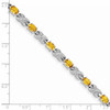 7" Sterling Silver Rhodium-plated Citrine Bracelet QX851CI