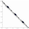 7" Sterling Silver Rhodium-plated Sapphire and Diamond Bracelet QX852S