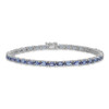 7" Sterling Silver Rhodium-plated Tanzanite Bracelet