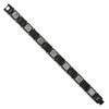 8.5" Stainless Steel Polished Black IP w/ Sedimentary Rock Inlay Bracelet