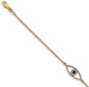 7"+1" 14k Yellow Gold AA Diamond & Sapphire Evil Eye Bracelet