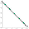 7" 10k White Gold Diamond and Emerald Bracelet BM4477-EM-001-1WA