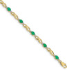 7" 10k Yellow Gold Diamond and Oval Emerald Bracelet BM4477-EM-001-1YA