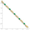 7" 10k Yellow Gold Diamond and Oval Emerald Bracelet BM4477-EM-001-1YA