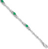 7" 10k White Gold Diamond and Emerald Bracelet BM4479-EM-001-1WA