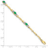 7" 10k Yellow Gold Diamond and Emerald Bracelet