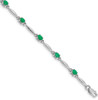 7" 10k White Gold Diamond and Emerald Bracelet BM4484-EM-001-1WA