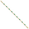 7" 10k Yellow Gold Diamond and Oval Emerald Bracelet BM4484-EM-001-1YA