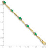 7" 10k Yellow Gold Diamond and Oval Emerald Bracelet BM4484-EM-001-1YA